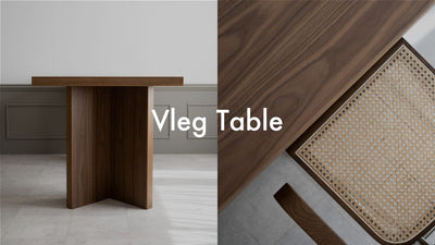 重厚感を重視したVレッグテーブルの魅力。