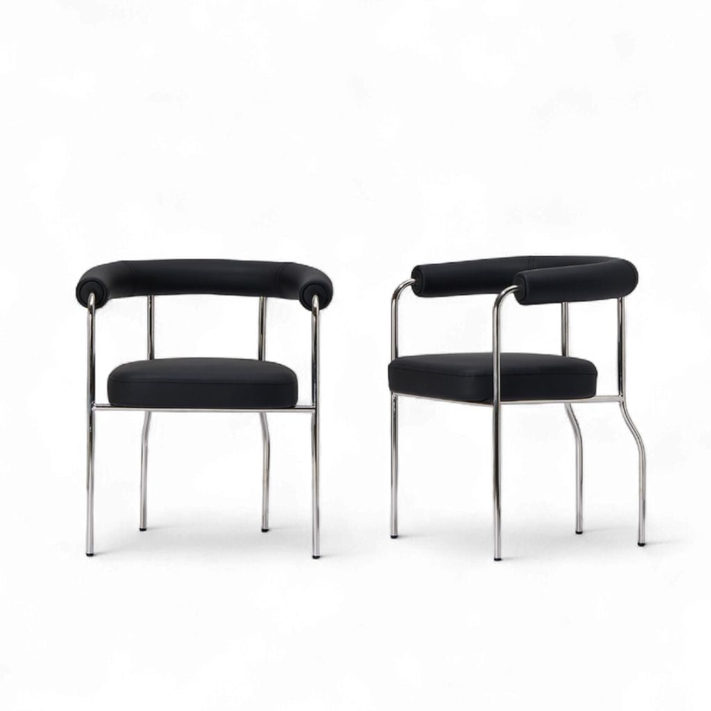 Center Arm Chair Black 2pcs / センターアームチェア ブラック 2脚