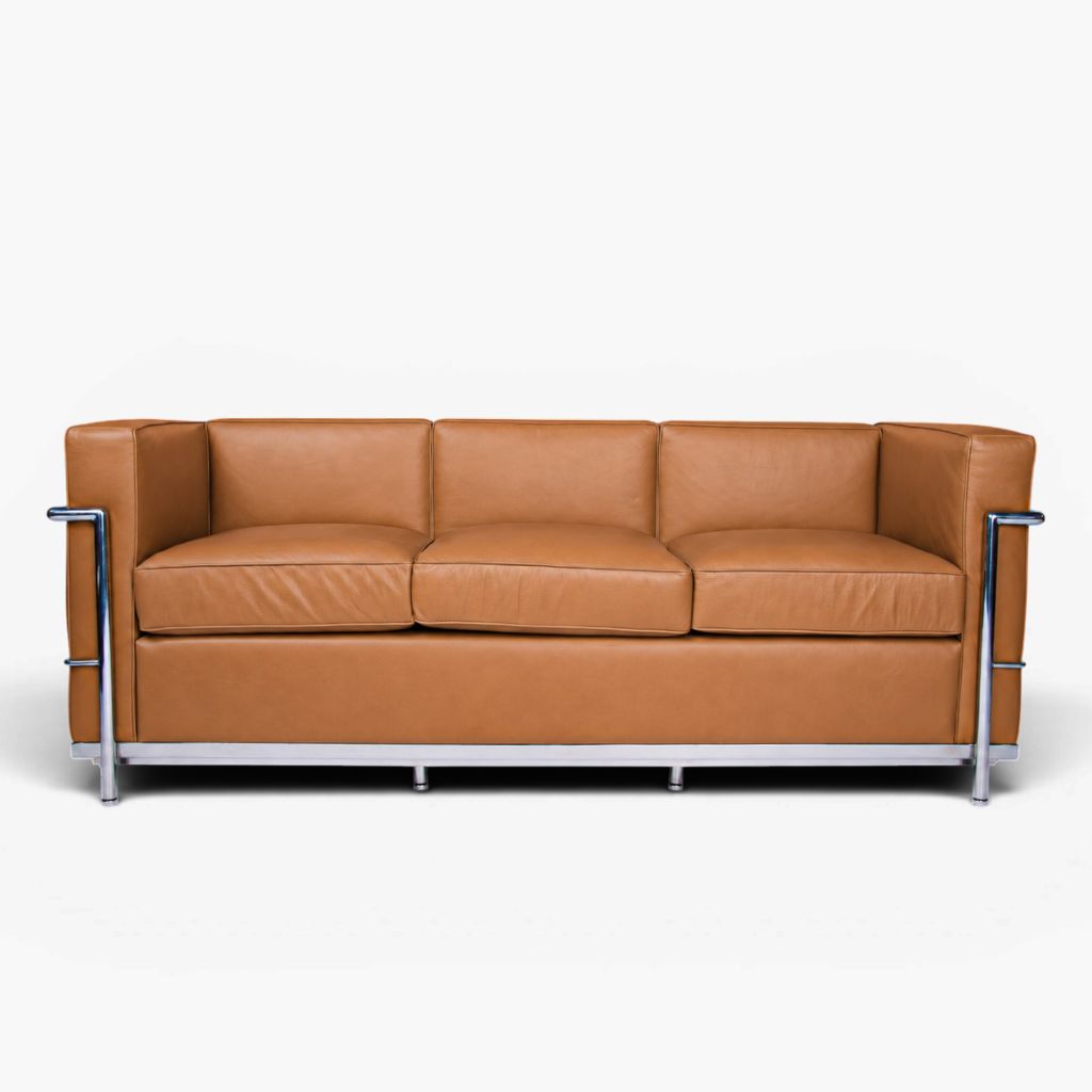 最終値下げ【送料込】ル・コルビュジエ LC2 3P ソファ LC2 3Seats Sofa Brown / LC2 トリプルソファ ブラウン色 ル