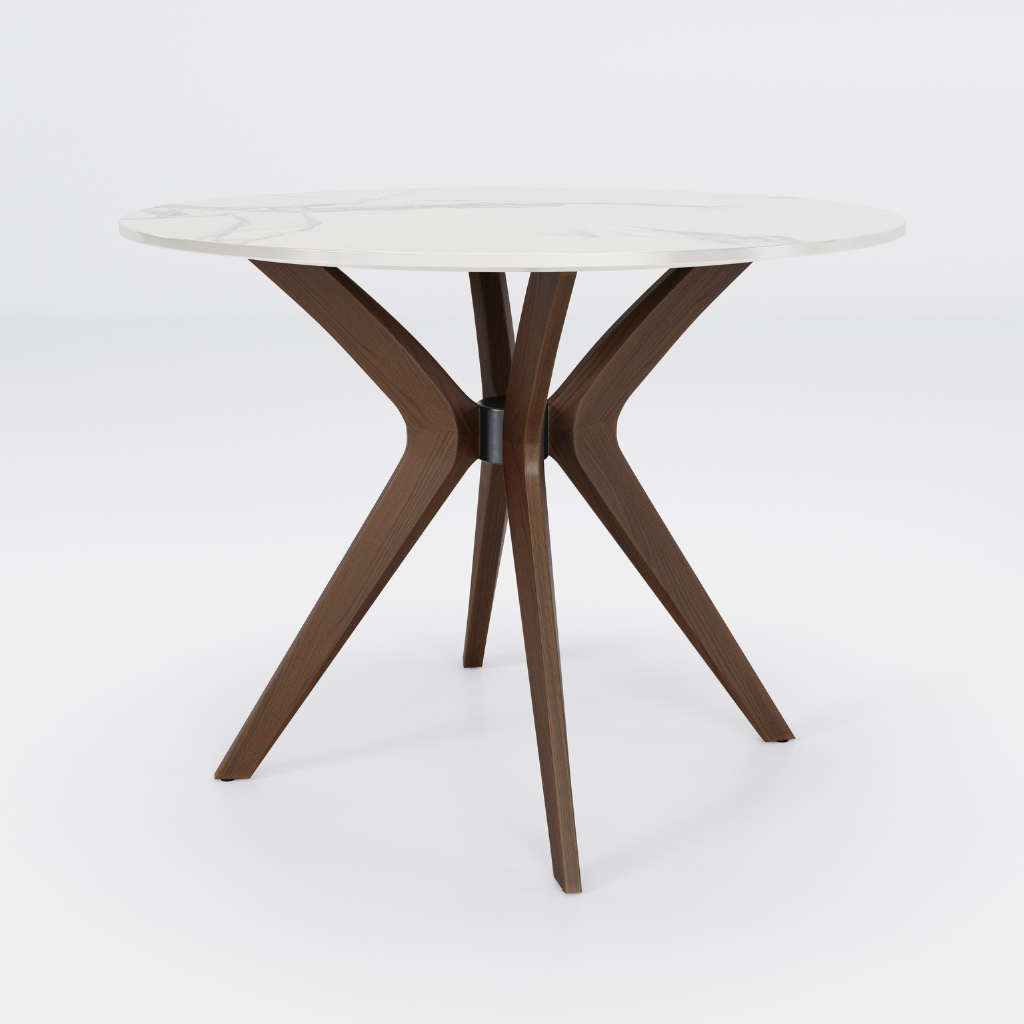 Marble Round Table White (Brown Wood) / マーブルラウンドテーブル Marble Round Table White (Brown Wood) / マーブルラウンドテーブル