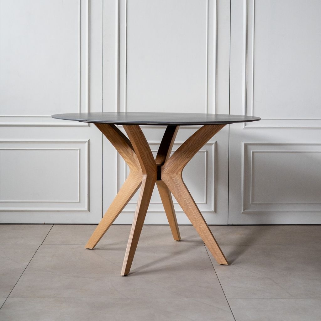 Marble Round Table Black (Natural Wood) / マーブルラウンドテーブル