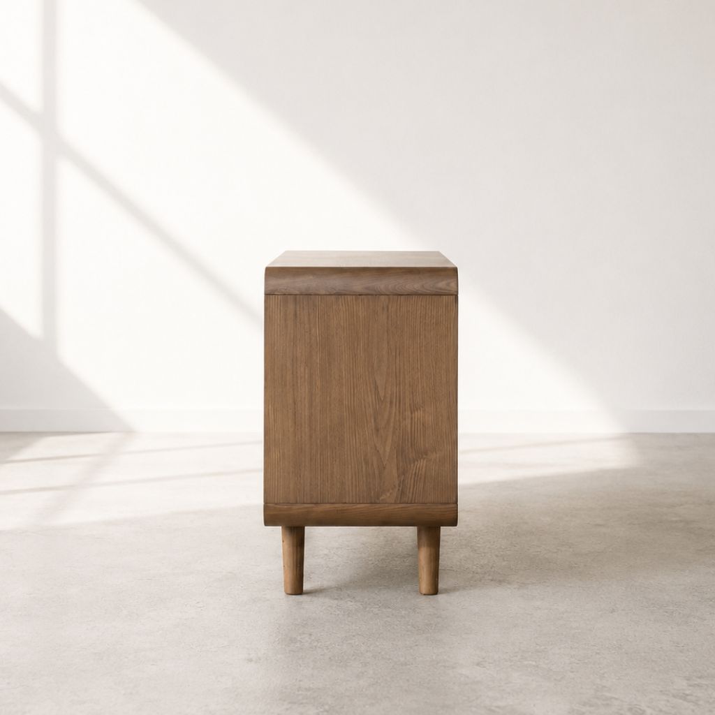 Rattan Cabinet Slide Door Brown / ラタンキャビネット 引き戸仕様