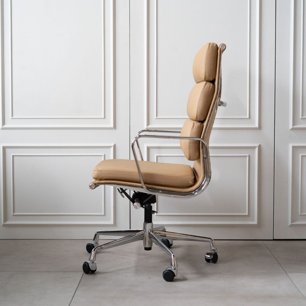 Executive Soft Pad Chair High Lightbrown / エグゼクティブ ソフトパッド チェア ハイ ライトブラウン アルミナムチェア