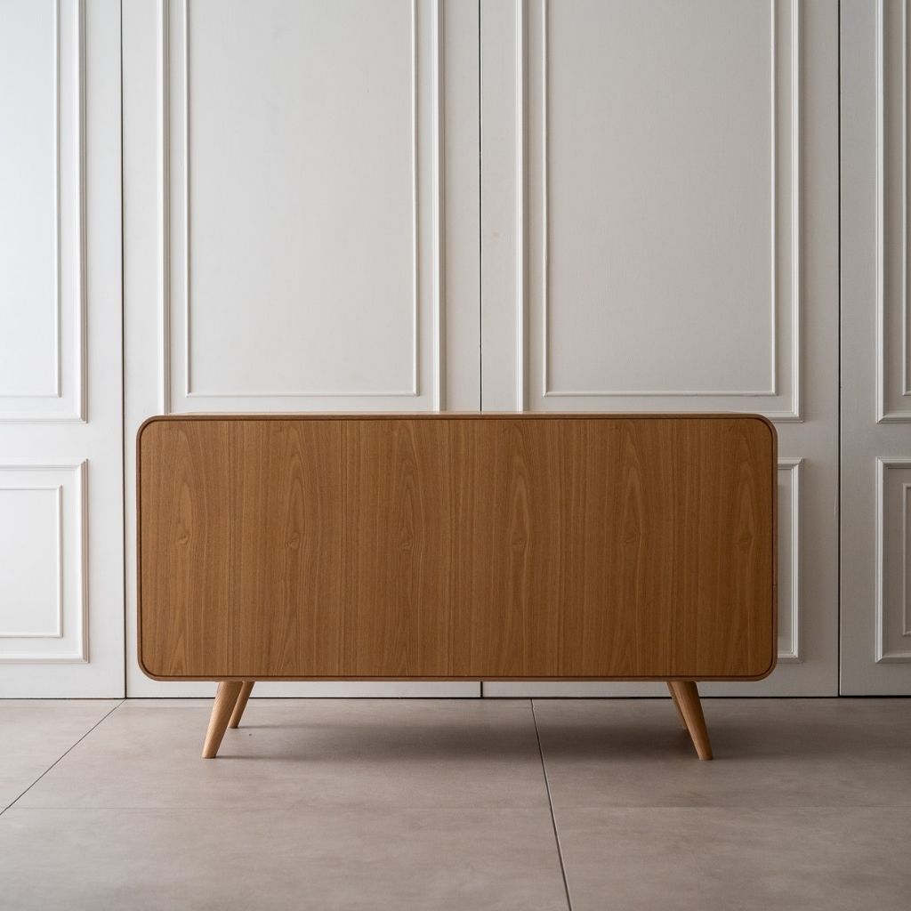 木製ラタン扉キャビネット Rattan Cabinet Slide Door Natural / ラタンキャビネット 引き戸仕様