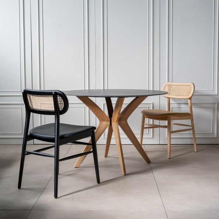 Marble Round Table Black (Natural Wood) / マーブルラウンドテーブル