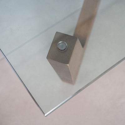【Outlet】Cross Coffee Table Brown Glass-Top / 【アウトレット】クロスコーヒーテーブル ブラウン ガラス天板