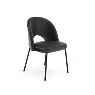 Petal Dining Chair (Black Frame) Dark Gray / ペタルダイニングチェア（ブラックフレーム） ダークグレー色