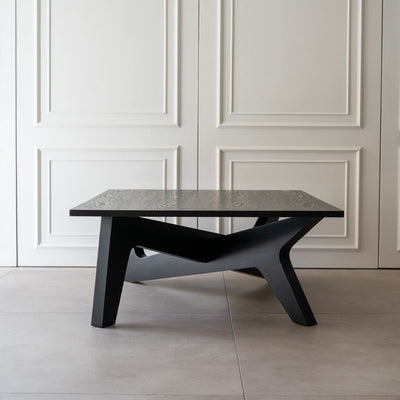 【Outlet】Cross Coffee Table Black  / 【アウトレット】クロスコーヒーテーブル ブラック 木製天板