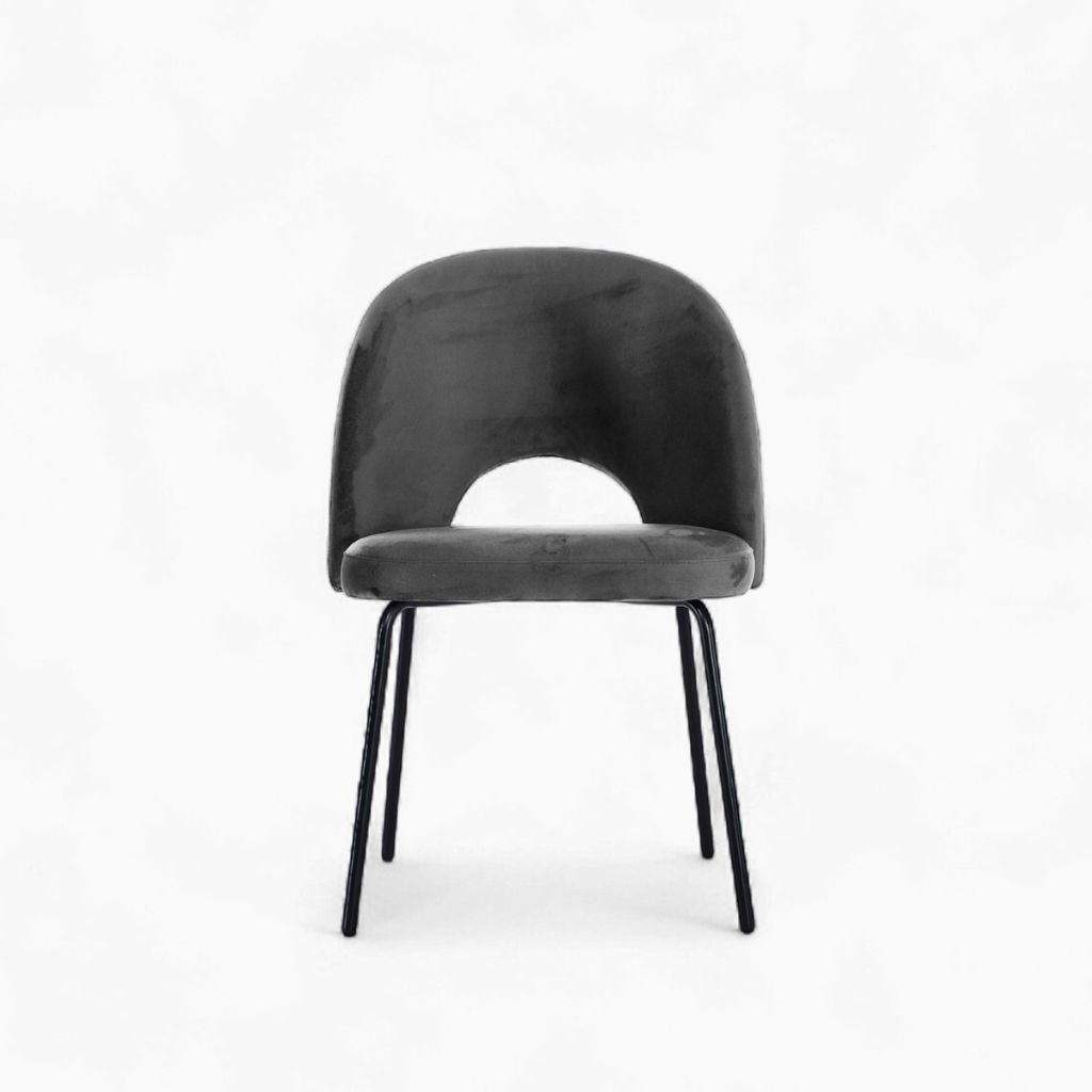 Petal Dining Chair (Black Frame) Dark Gray / ペタルダイニングチェア（ブラックフレーム） ダークグレー色