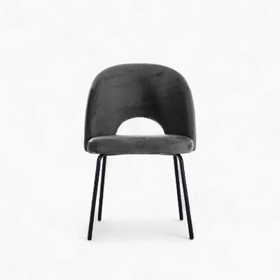 Petal Dining Chair (Black Frame) Dark Gray / ペタルダイニングチェア（ブラックフレーム） ダークグレー色