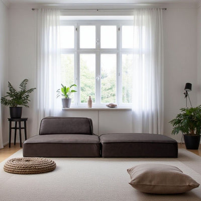 Grida Sofa Low Brown - Flat Unit / グリーダソファ ロー 脚なし ブラウン - 背もたれなし