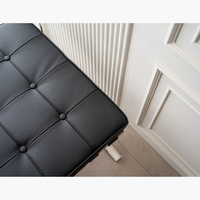 【Outlet】Barcelona 2 seater ottoman Black / 【アウトレット】バルセロナ 2シーター オットマン ブラック ミース・ファン・デル・ローエ