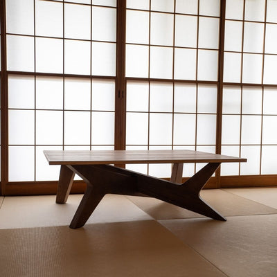 Cross Coffee Table Wood-Top Brown  / クロスコーヒーテーブル 木製天板 ブラウン