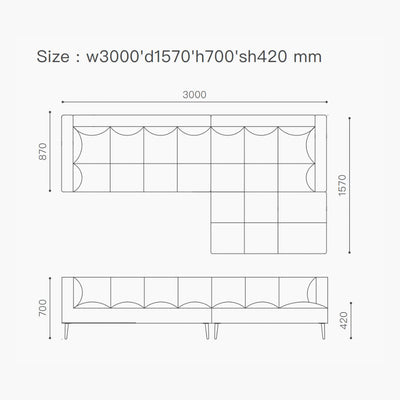 ORTO CHAISE-LONG SOFA Dark Gray KEBE / オルトチェイスロングソファ ダークグレー色 ケベ