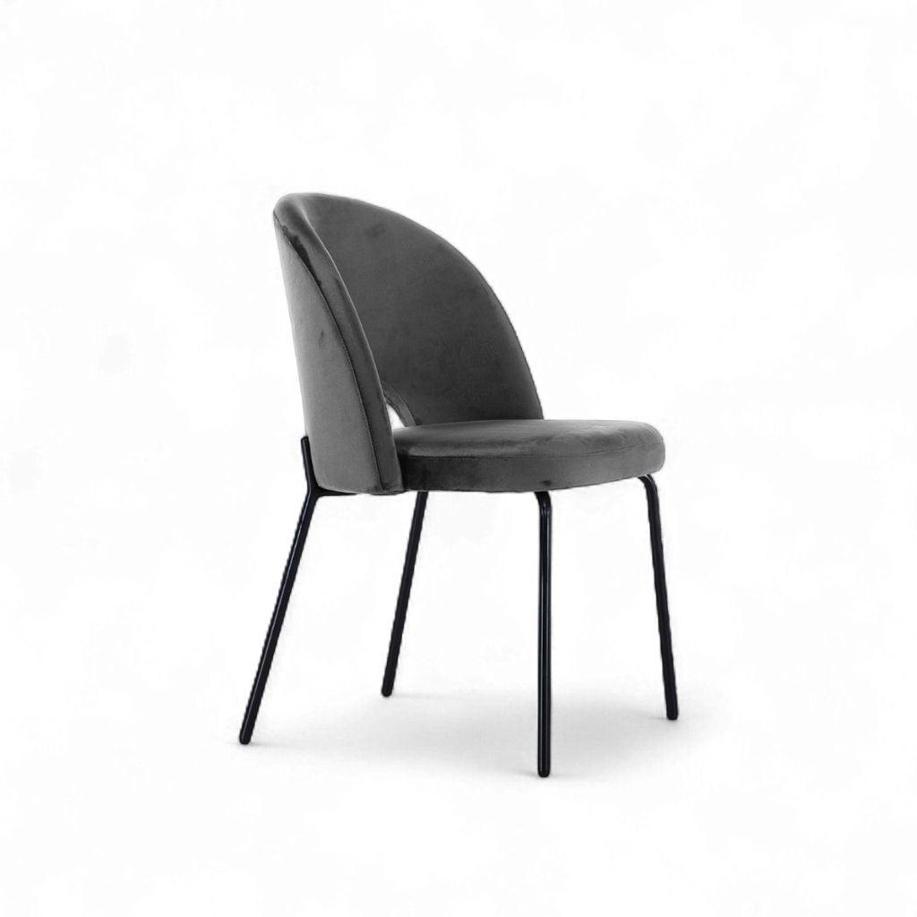 Petal Dining Chair (Black Frame) Dark Gray / ペタルダイニングチェア（ブラックフレーム） ダークグレー色