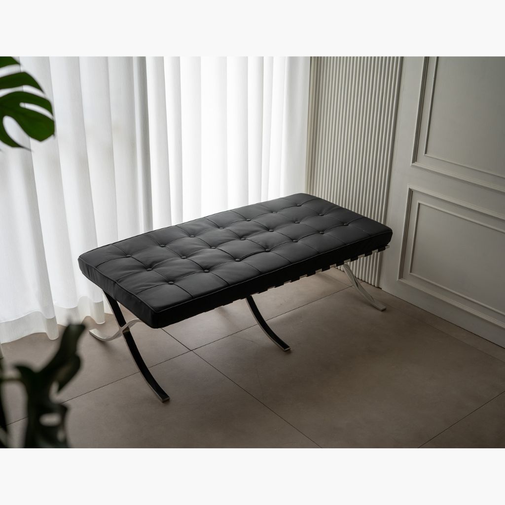 Outlet】Barcelona 2 seater ottoman Black / 【アウトレット