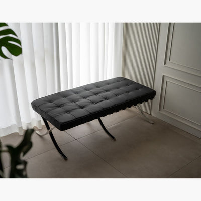 【Outlet】Barcelona 2 seater ottoman Black / 【アウトレット】バルセロナ 2シーター オットマン ブラック ミース・ファン・デル・ローエ