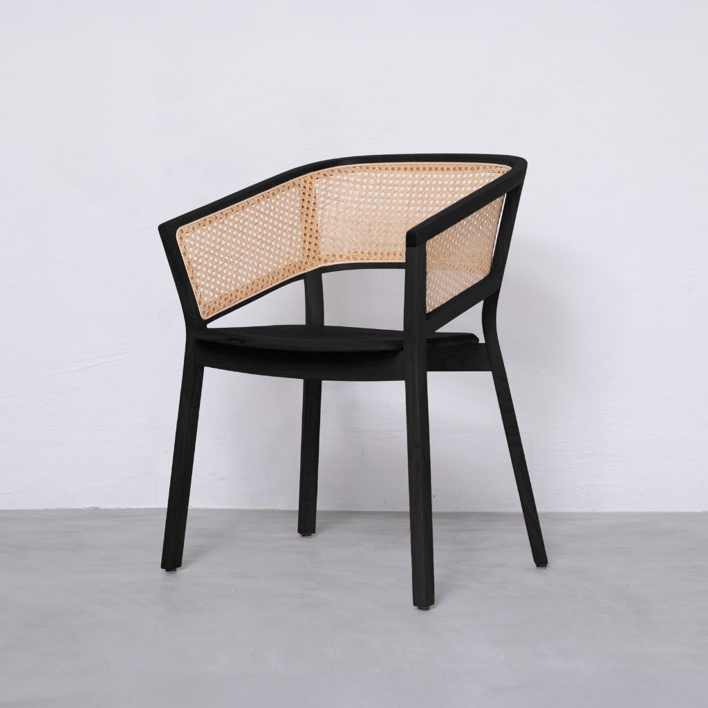 Bucket Rattan Chair Black / バケットラタンチェア ブラック