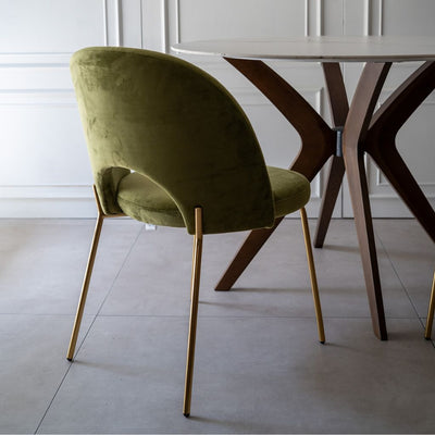 Petal Dining Chair (Gold Frame) Olive Green / ペタルダイニングチェア（ゴールドフレーム） オリーブグリーン色