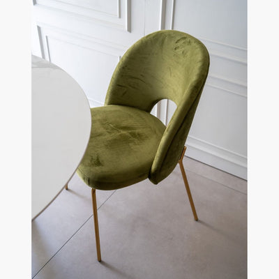 Petal Dining Chair (Gold Frame) Olive Green / ペタルダイニングチェア（ゴールドフレーム） オリーブグリーン色