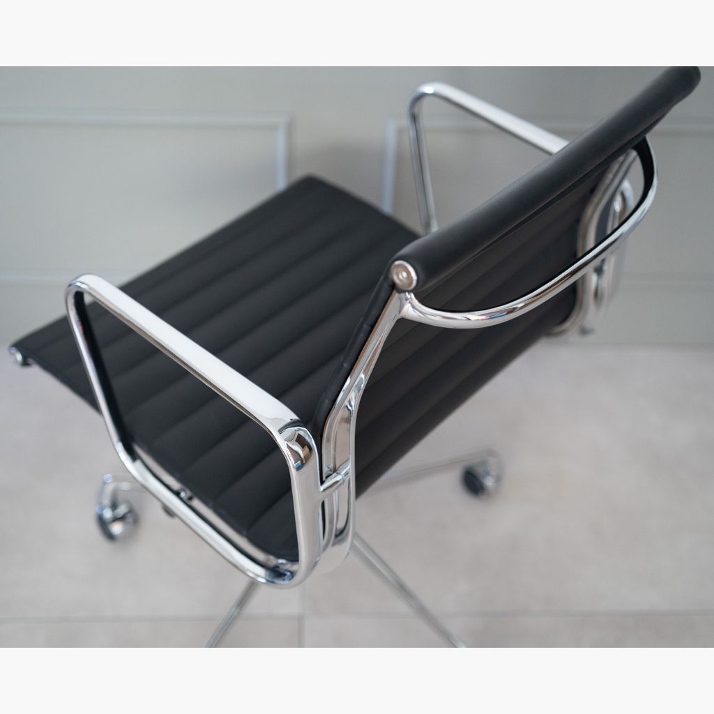 Management Flat Chair Black / マネイジメント フラットチェア ブラック 鏡面仕上げ アルミナムチェア