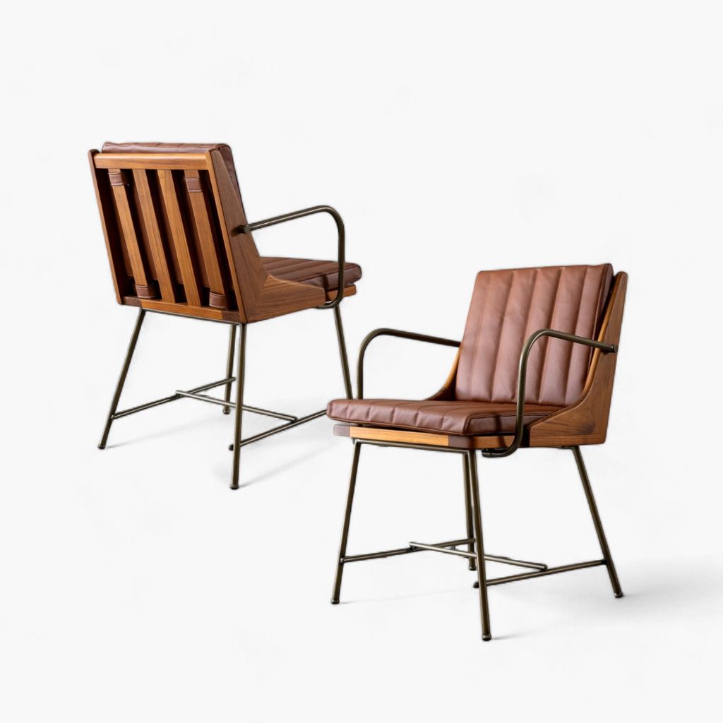 Karak Arm Chair Brown 2pcs /  カラックアームチェア ブラウン 2脚セット