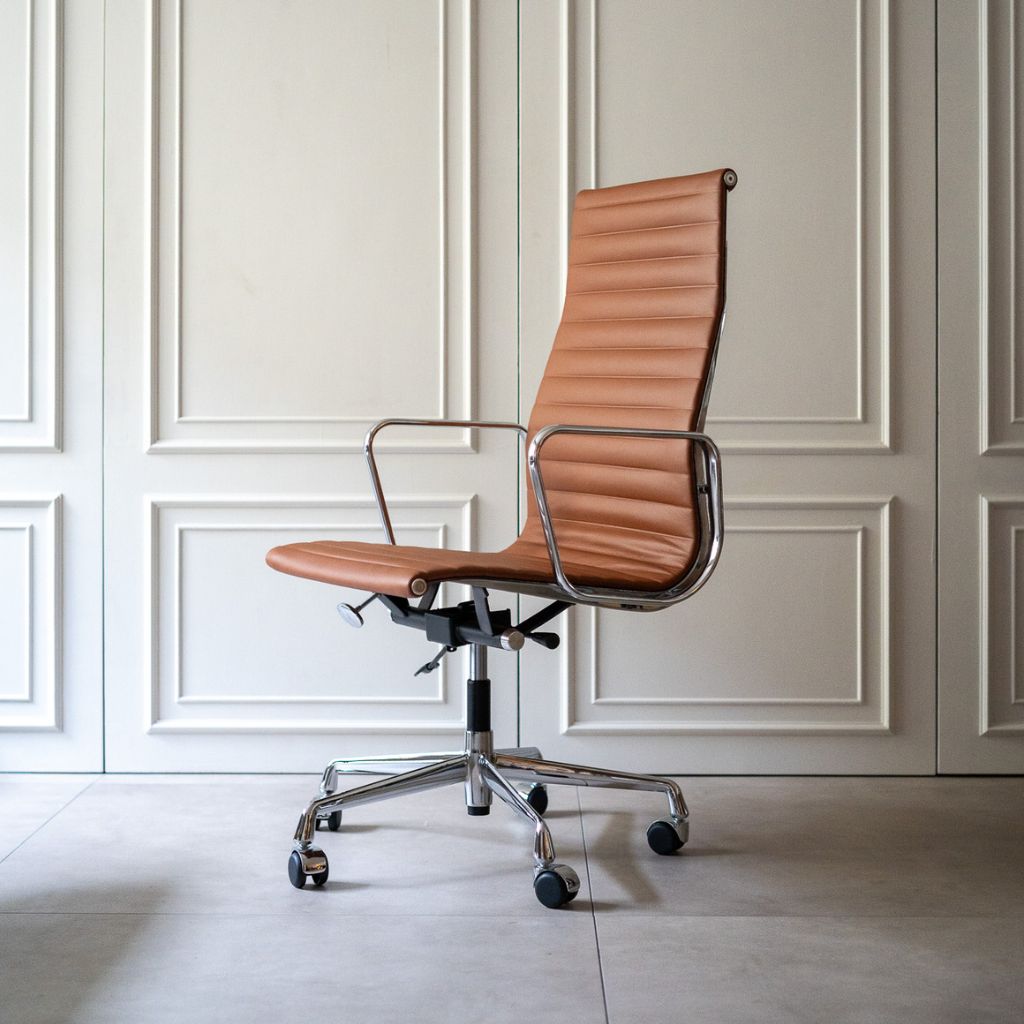 Executive Flat Chair High Brown / エグゼクティブ フラットチェア ハイ ブラウン アルミナムチェア