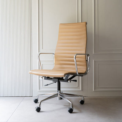 Executive flat chair high Brown / エグゼクティブ フラットチェア ハイ ブラウン 鏡面仕上げ アルミナムチェア