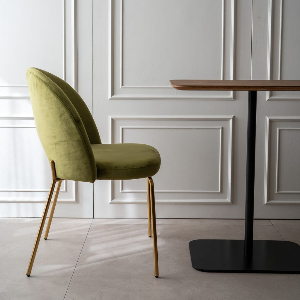 Petal Dining Chair (Gold Frame) Olive Green / ペタルダイニングチェア（ゴールドフレーム） オリーブグリーン色