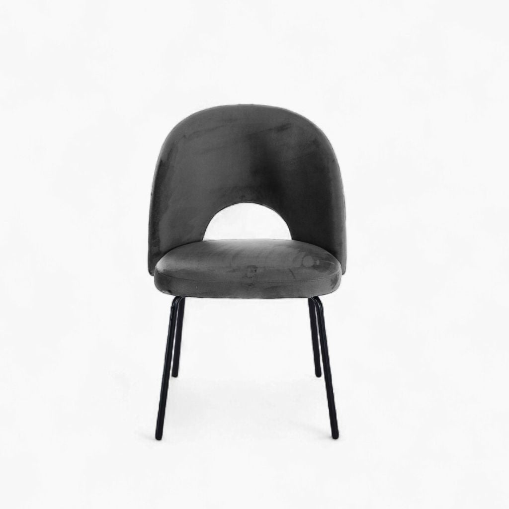 Petal Dining Chair (Black Frame) Dark Gray / ペタルダイニングチェア（ブラックフレーム） ダークグレー色