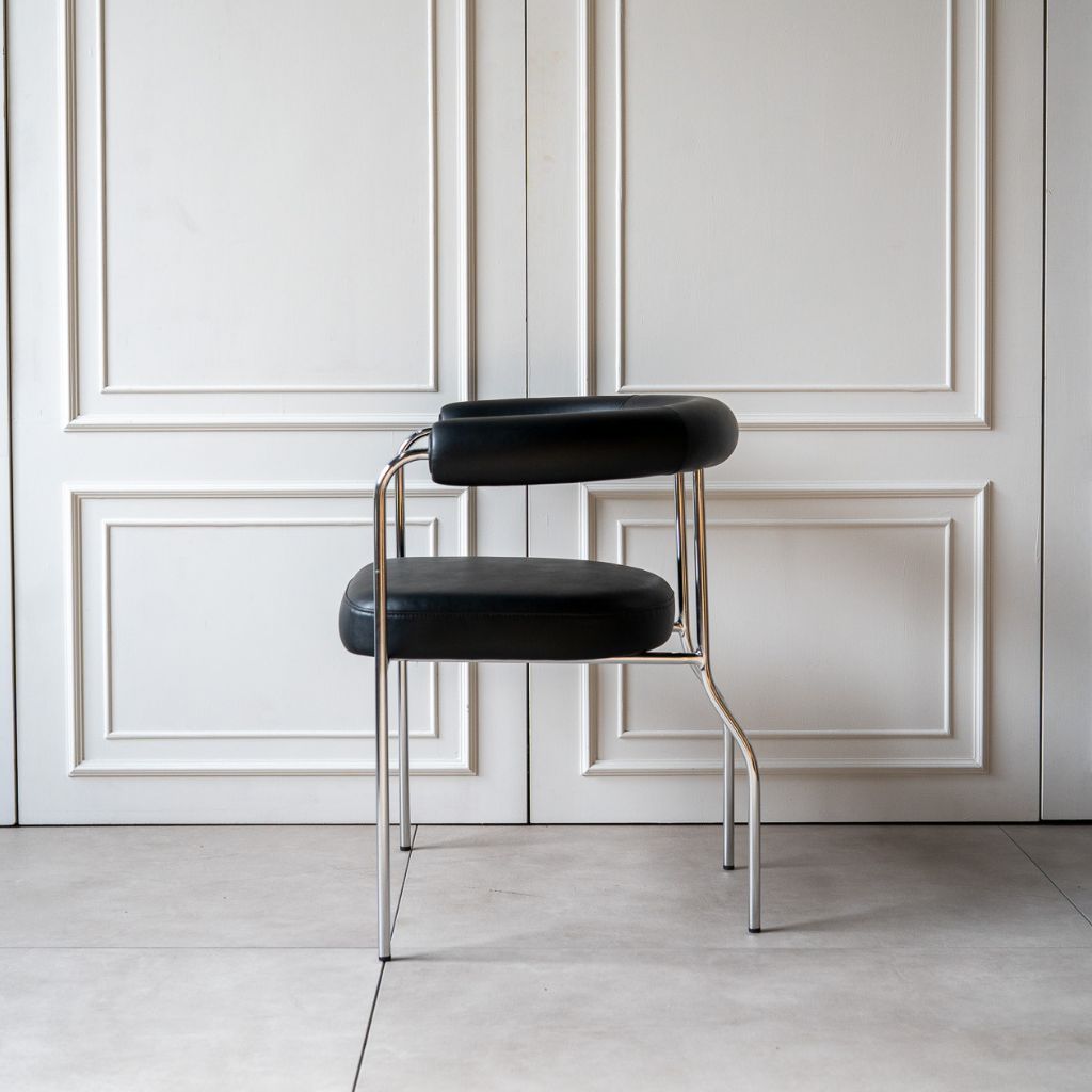 Center Arm Chair Black 2pcs / センターアームチェア ブラック 2脚