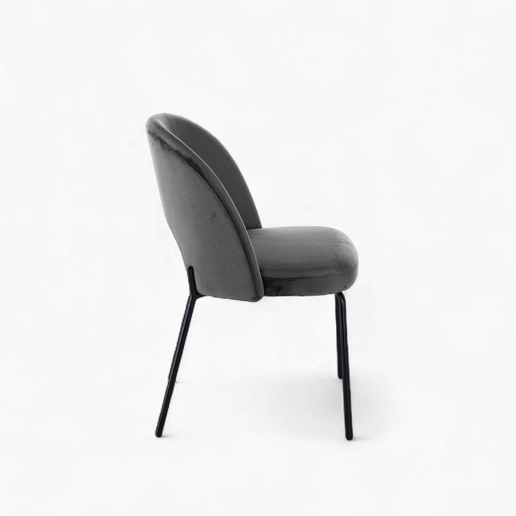 Petal Dining Chair (Black Frame) Dark Gray / ペタルダイニングチェア（ブラックフレーム） ダークグレー色