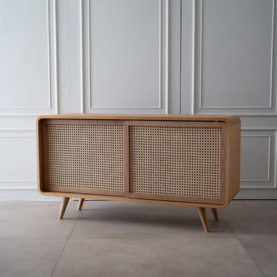 【Sample】Rattan Cabinet Slide Door Natural / 【サンプル品】ラタンキャビネット 引き戸仕様 ナチュラル