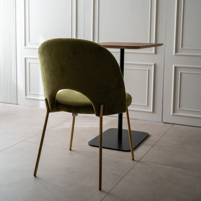 Petal Dining Chair (Gold Frame) Olive Green / ペタルダイニングチェア（ゴールドフレーム） オリーブグリーン色