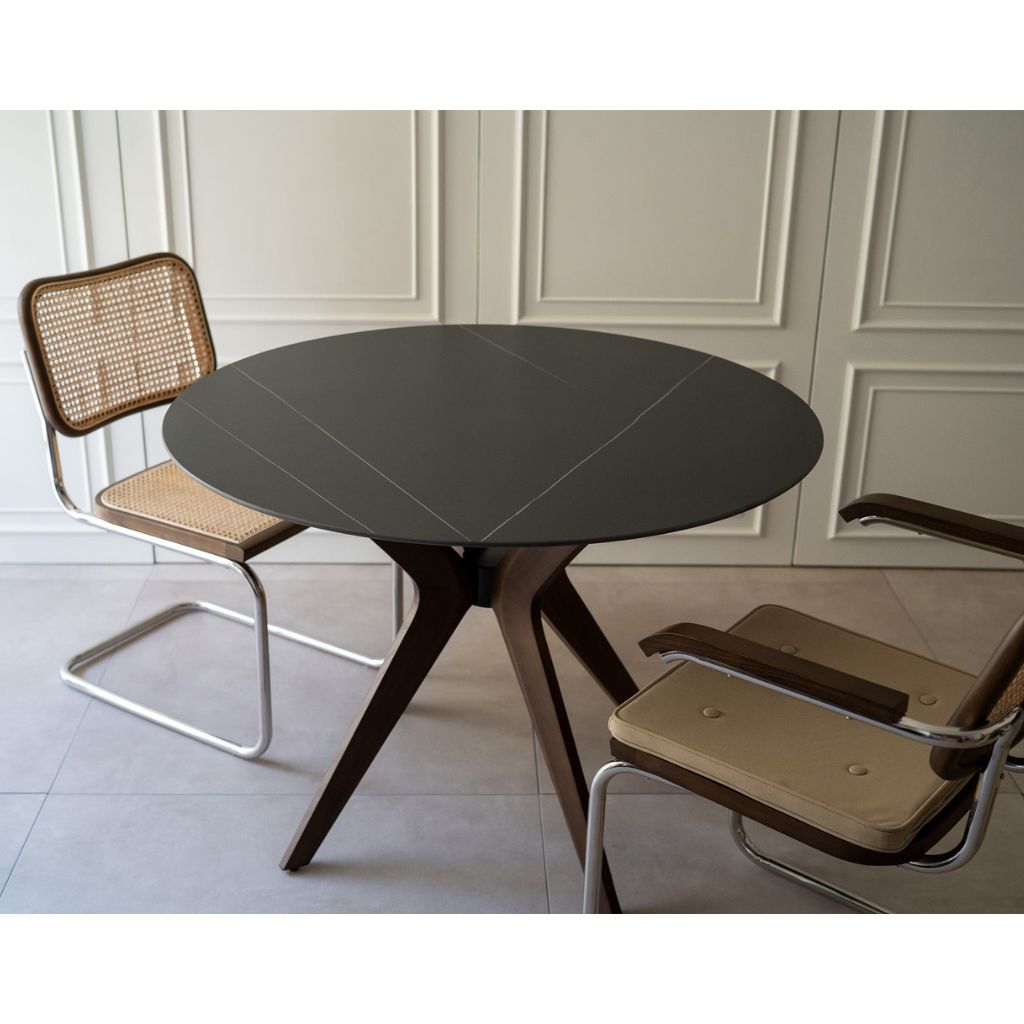 Marble Round Table Black (Brown Wood) / マーブルラウンド Marble Round Table Black (Brown Wood) / マーブルラウンド