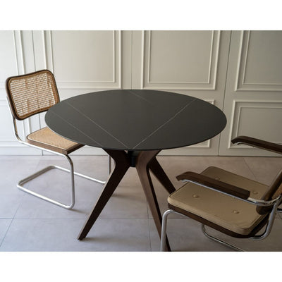 Marble Round Table Black (Brown Wood) / マーブルラウンドテーブル ブラック （ブラウンウッド）