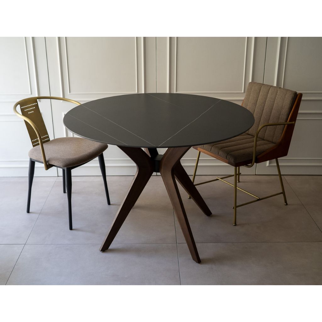 Marble Round Table Black (Brown Wood) / マーブルラウンド Marble Round Table Black (Brown Wood) / マーブルラウンド