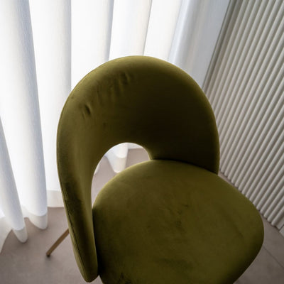 Petal Dining Chair (Gold Frame) Olive Green / ペタルダイニングチェア（ゴールドフレーム） オリーブグリーン色