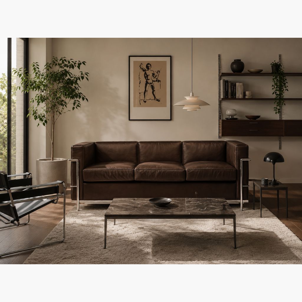 LC2 3Seats Sofa Coffee / LC2 トリプルソファ コーヒー色 ル