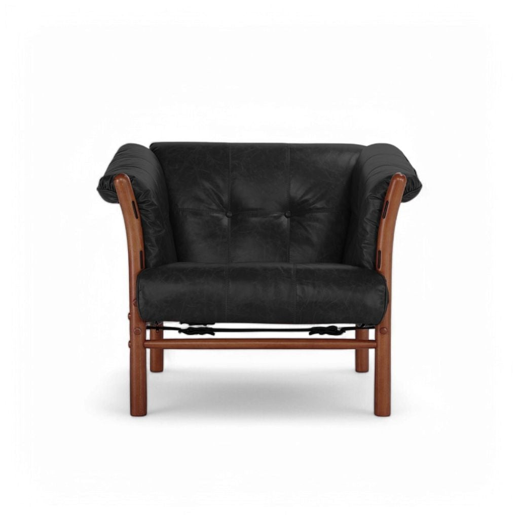 Ilona Armchair Type-A Oil-leather Black / イローナアームチェア タイプA オイルレザー ブラック アルネ・ノレル