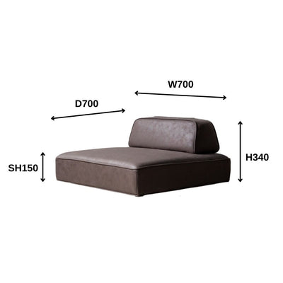 Grida Sofa Low Brown - Back Unit / グリーダソファ ロー 脚なし ブラウン - 背もたれ付き