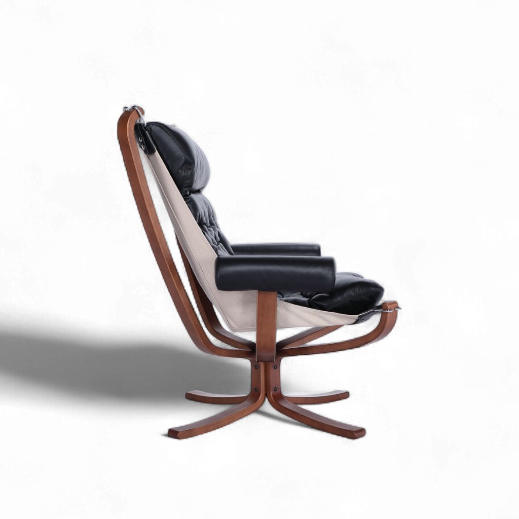 Falcon Armchair Wood Frame Oil-leather Black / ファルコンアーム