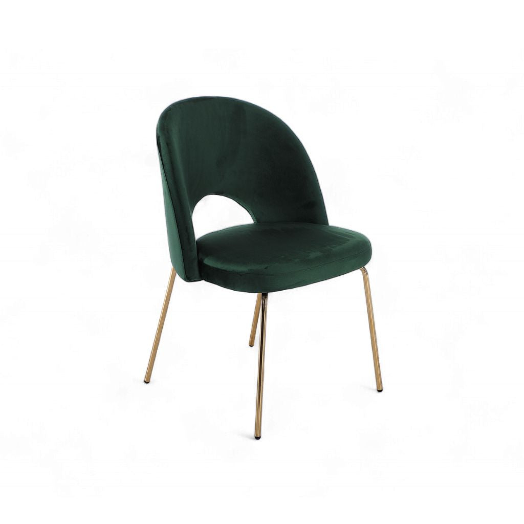 Petal Dining Chair (Gold Frame) Dark Green / ペタルダイニング 