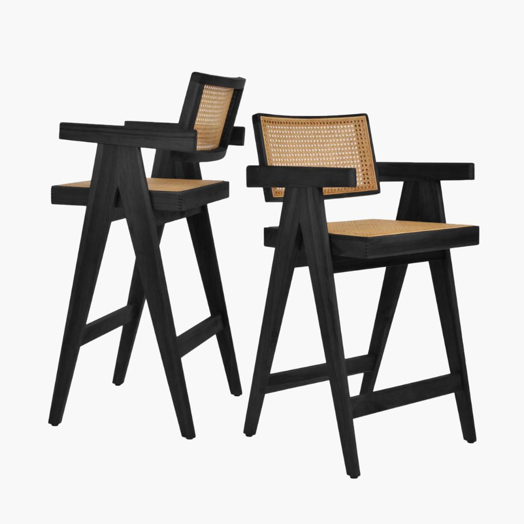 Black rattan chair discount