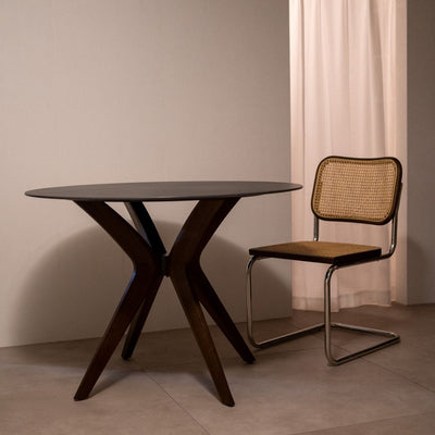 Marble Round Table Black (Brown Wood) / マーブルラウンドテーブル ブラック （ブラウンウッド）