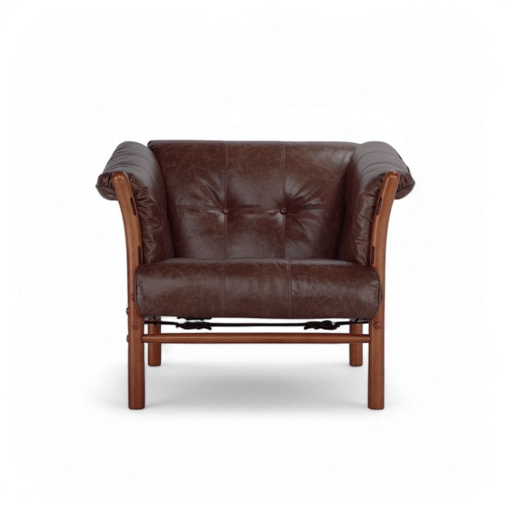 Ilona Armchair Type-A Oil-leather Darkbrown / イローナアームチェア タイプA オイルレザー ダークブラウン アルネ・ノレル