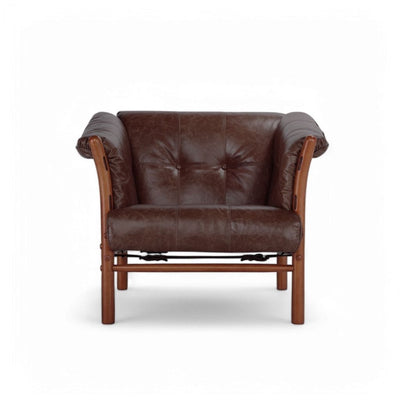 Ilona Armchair Type-A Oil-leather Darkbrown / イローナアームチェア タイプA オイルレザー ダークブラウン アルネ・ノレル