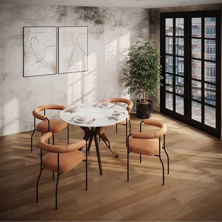 Center Arm Chair Brown / センターアームチェア ブラウン – KuHoN