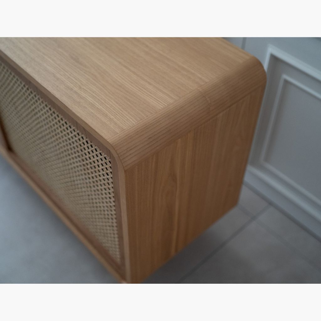 【Sample】Rattan Cabinet Slide Door Natural / 【サンプル品】ラタンキャビネット 引き戸仕様 ナチュラル