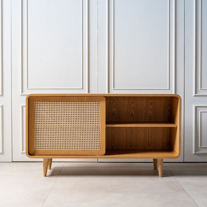 Rattan Cabinet Slide Door Natural / ラタンキャビネット 引き戸仕様